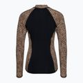 Női hosszú ujjú felső úszáshoz Hurley Leopard Zip Front brown sugar 2