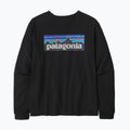 Női Patagonia P-6 Logo felelősségteljes póló fekete 4