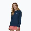 Női trekking póló Patagonia P-6 Logo Responsibili-Tee LS tidepool kék