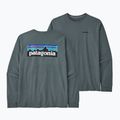 Férfi tekking hosszú ujjú Patagonia P-6 Logo Responsibili nouveau green 3
