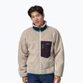 Férfi melegítőfelső Patagonia Classic Retro-X natural w/obsidian plum
