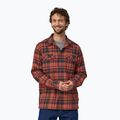 Férfi póló Patagonia Organic Cotton MW Fjord Flannel ice caps/burl red