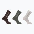 Salomon Everyday Crew 3 pár silver cloud/sedona sage zokni