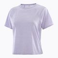 Női futó póló Salomon SHAKEout Air Crop SS Tee cosmic sky 3