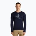 Férfi hosszú ujjú póló icebreaker Merino 200 Oasis Crewe SkiingYeti midnight navy