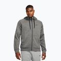 Férfi edzésfelső Nike Therma Fit Full-Zip charcoal heather/dark smoke grey/black