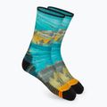 Smartwool Hike Light Cushion Great Excursion Print Crew trekking zokni kék/sárga SW001987150