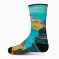 Smartwool Hike Light Cushion Great Excursion Print Crew trekking zokni kék/sárga SW001987150 2