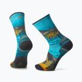 Smartwool Hike Light Cushion Great Excursion Print Crew trekking zokni kék/sárga SW001987150 4