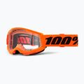 Gyermek kerékpáros szemüveg 100% Strata 2 Junior neon narancssárga/tiszta