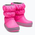 Crocs Winter Puff Kids electric pink/light grey gyerek hótaposó 12