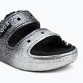 Crocs Classic Cozzzy Glitter szandál fekete/ezüst flip-flopok 7