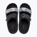 Crocs Classic Cozzzy Glitter szandál fekete/ezüst flip-flopok 5