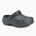 Női Crocs Baya Platform Lined Glitter Clog fekete aranyozott flip-flopok