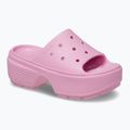 Női Crocs Stomp Slide rózsaszín tweed flip-flopok 8