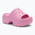 Női Crocs Stomp Slide rózsaszín tweed flip-flopok