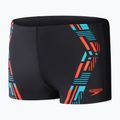 Férfi Speedo Tech Print úszónadrág fekete/narancssárga 10