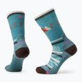 Női trekking zokni Smartwool Hike Light Cushion Under The Stars Crew kaskád zöld 5