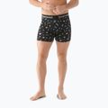 Férfi Smartwool Merino Print Boxer Brief fekete elment kempingezni