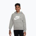 Gyerek kapucnis pulóver Nike Club Fleece Hoodie dark grey heather/white