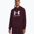 Férfi Under Armour Rival Fleece Logo HD kapucnis pulóver sötétbordó/fehér