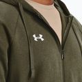 Férfi kapucnis cipzáras pulóver Under Armour Rival Fleece FZ Hoodie navy DD green/white 4