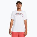 Férfi póló Under Armour Colorblock Wordmark white/black