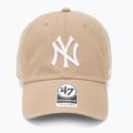 47 Brand MLB New York Yankees CLEAN UP W/No Loop Label khaki baseball sapka 2