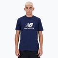 Férfi New Balance Stacked Logo póló, navy színű