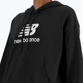 Női New Balance francia frottír Stacked Logo kapucnis pulóver fekete 4