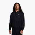 Férfi Nike Club French Terry pulóver kapucnis pulóver fekete/fekete/fehér