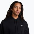 Férfi Nike Club French Terry pulóver kapucnis pulóver fekete/fekete/fehér 4