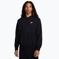 Férfi Nike Club French Terry pulóver kapucnis pulóver fekete/fekete/fehér