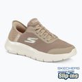 SKECHERS Slip-ins női Go Walk Flex Grand Entry taupe/fehér cipő