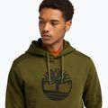 Férfi pulóver Timberland Tree Logo Hoodie dark olive 4