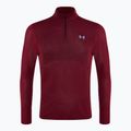 Férfi futópulóver Under Armour Seamless Stride 1/4 Zip racer red/reflective