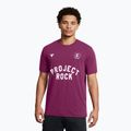 Férfi edző póló Under Armour Project Rock Badge Of Honor purple