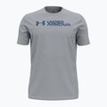 Férfi edzőpóló Under Armour Sliced Wordmark 60/40S mod gray/tech blue
