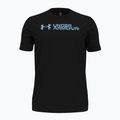 Férfi edzőpóló Under Armour Sliced Wordmark 60/40S black/horizon blue