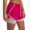 Under Armour Fly By 2in1 női futónadrág árnyékolt fukszia / prím rózsaszín / fényvisszaverő 4