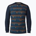 Férfi Smartwool Merino 250 Baselayer Crew hosszú ujjú termikus póló dobozban, mély tengerészkék geo csúcsokkal 3