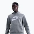 Férfi pulóver Nike Club Pullover Hoodie dark grey heather/light smoke grey/white 4