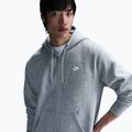 Férfi pulóver Nike Club Full Zip Hoodie dark grey heather/light smoke grey/white 5