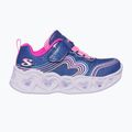 SKECHERS Heart Lights Retro Hearts gyerek cipő navy bőr/multi trim 10