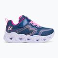 SKECHERS Heart Lights Retro Hearts gyerek cipő navy bőr/multi trim 2