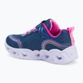 SKECHERS Heart Lights Retro Hearts gyerek cipő navy bőr/multi trim 3