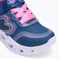 SKECHERS Heart Lights Retro Hearts gyerek cipő navy bőr/multi trim 7