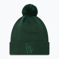 Női baseballsapka New Era Metallic Bobble Knit Beanie Los Angeles Dodgers dark green