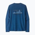 Férfi Patagonia Cap Cool Daily Graphic Shirt '73 skyline / clement blue x-dye hosszú ujjú póló