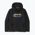 Férfi pulóver Patagonia '95 Oval Logo Uprisal Hoody Black: Kaleido